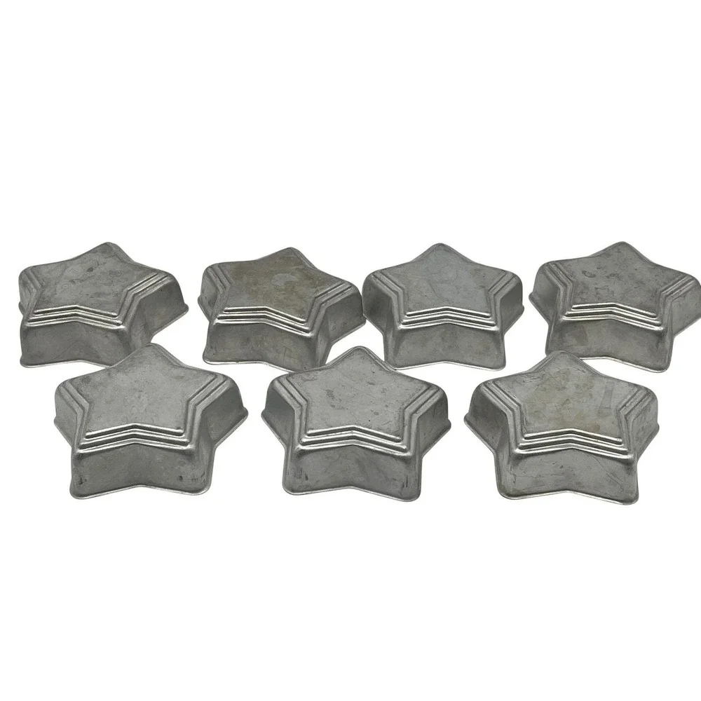 Set of 7 Star Shaped Metal Cake Cookie Jello Baking Molds 3